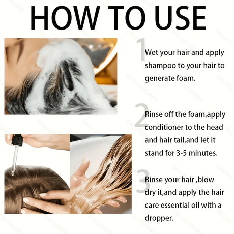GSWP 10-in-1 Black Rice Moisturizing Shampoo Conditioner Set: Gently Cleanses, Reduces Frizz, Brightens Hair Shine. 200g + 30ml