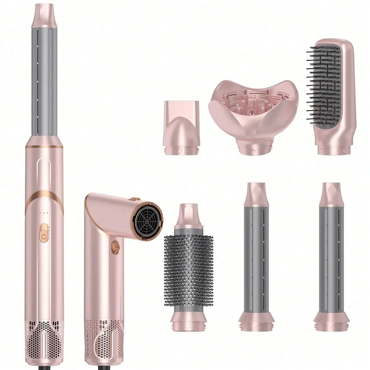 Six-In-One Hot Air Comb Foldable Curling Iron Hair Dryer Straight Roll Multi-Function Portable Hair Dryer