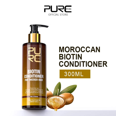 PURC 300ML Biotin Hair Shampoo Scalp Cleaning Nourishing Strengthen Roots Shampoos Hair Care Products for All Hair Types