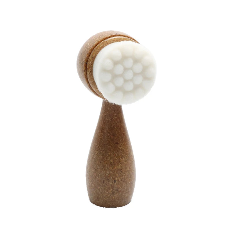 New Coconut Shred Handle Facial Brush Double Sided Facial Cleanser Blackhead Removing Pore Cleaner Exfoliating Facial Brush