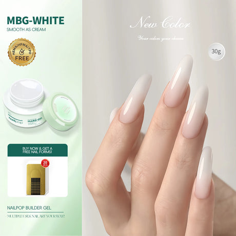 Nailpop Milky Smooth Builder Gel 30/100g for Nail Extension Long Lasting Quick Building UV Gel Soak Off Nail Art Design DIY