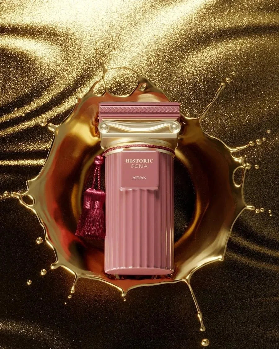 Afnan Historic Doria - Orange Blossom, Lemon Zest, Aspberry, Eau De Parfum Spray for Women, Brings a Vibrant and Refreshing Experience