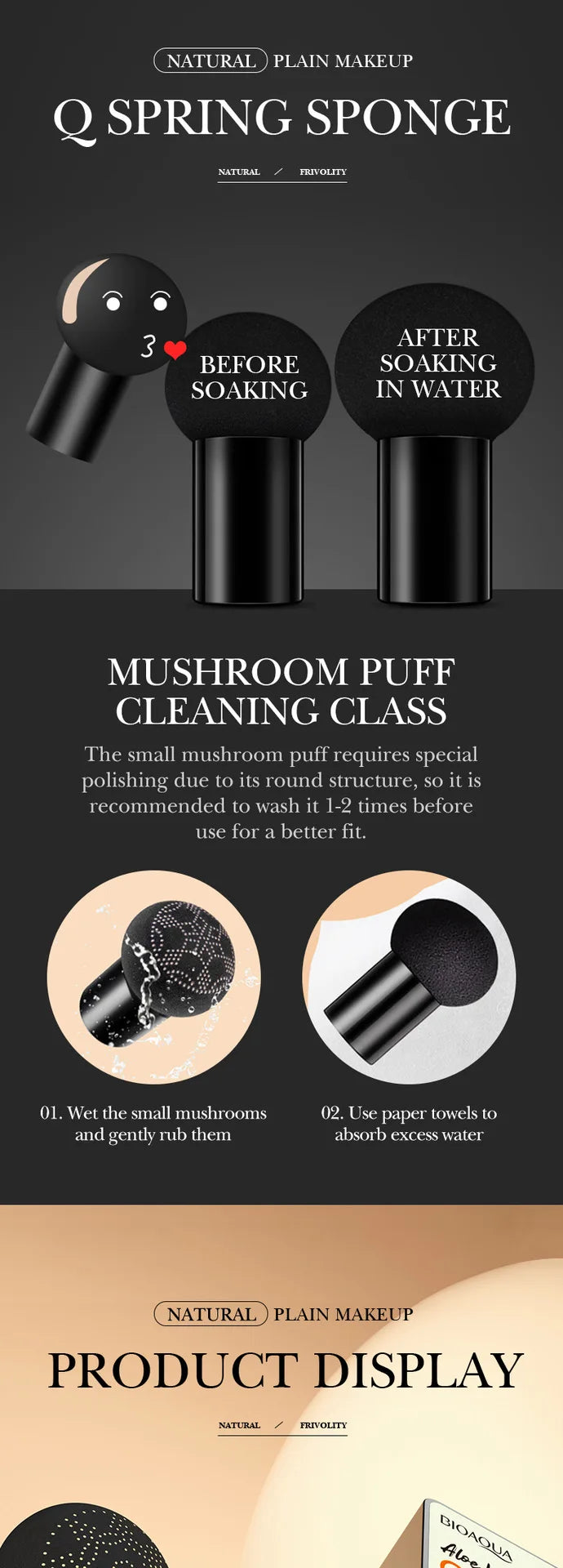 Aloe Air Cushion CC Cream Mushroom Head Puff Moisturizer Concealer Brightening BB Cream Waterproof Face Base Makeup Cosmetics