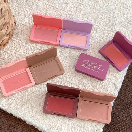 Monochrome Matte Blusher Palette Soft Silky Cheek Natural Facial Blush Rouge Plate Lasting Nude Low Saturation Powder Blush Disk
