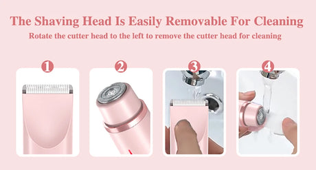 Women Electric Shaver Dual Head Bikini Trimmer Waterproof Body Hair Trimmer Facial Hair Remover for Bikini Underarm Leg Arm