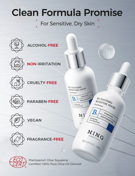 Vitamin B5 Serum – Hydrating, Soothing & Barrier Care Essence with Panthenol, Ceramides & Squalane for Sensitive Skin