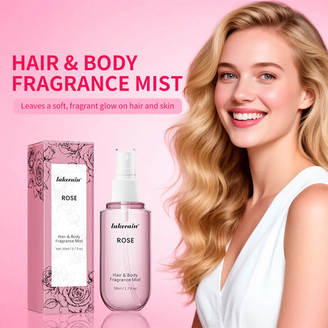 Vanilla & Rose Fragrance Mist Perfume Long Lasting Refreshing Portable Body Spray Gentle Natural Aroma for Women Daily Dating Tr