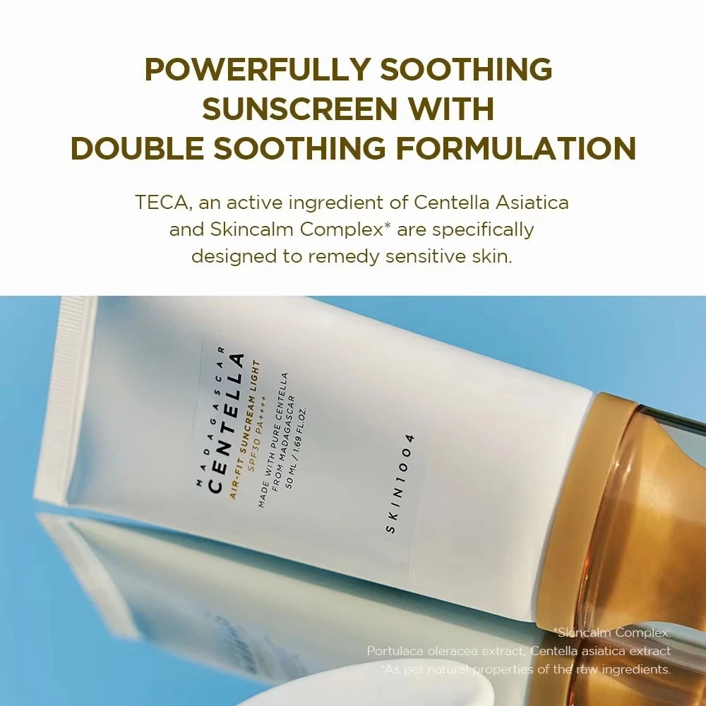 Korean SKIN1004 Centella Air-Fit Sun Cream SPF50+50ml Calming Repair Sensitive Skin Non-greasy Beauty Lightweight Non-greasy