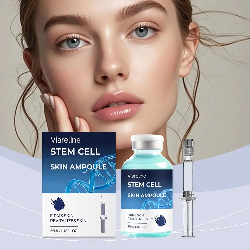 Viareline Stem Cell Skin Ampoule 35ml Firming Essence Reduces Fine Lines Rejuvenates Face Serum