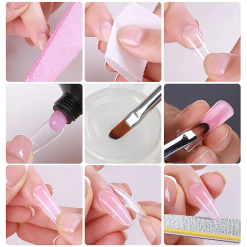 Limegirl Poly Nail UV Gel Set for Nails Quick Extension Building Soak Off UV Polys Nail Gel Kit Manicure Art Decoration Tools