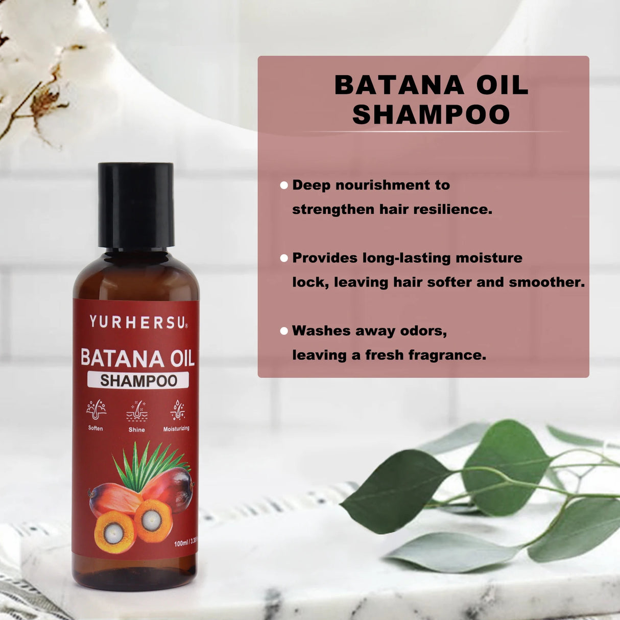 Batana Oil Shampoo & Conditioner Set Natural Batana Extract Deep Nourish Smooth Frizzy Split Ends Boost Soft Shiny Hair Gentle Hydrating Scalp Care Kit For Curly Straight Color Treated Hair Men Women Daily Use