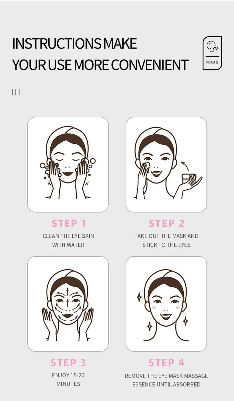 Collagen Eye Mask Essence Sakura Wrinkle Removing Eye Care Patches Fade Fine Line Anti Dark Circles Bag Anti-Puffiness Eye Care