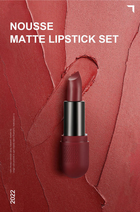 Matte Lipstick Set 6 Colors Velvet Texture Long Lasting Non Drying Lip Makeup Women Gift Box