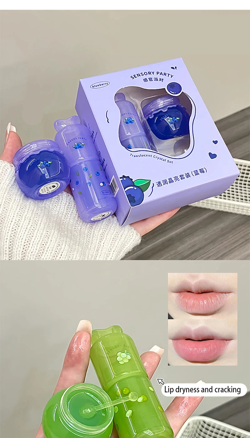 SENSORY PARTY Hydrating & Brightening Lip Mask - Deep Moisture, Lip Wrinkle Reduction, 24-Hour Hydration Lip Oil