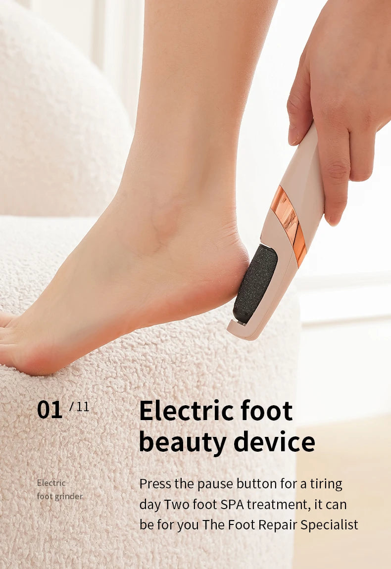 HOMEFISH Electric Foot Grinder Automatic Foot Callus Rubbing Pedicure Dead Skin Callus Remover for Foot Beauty Machine