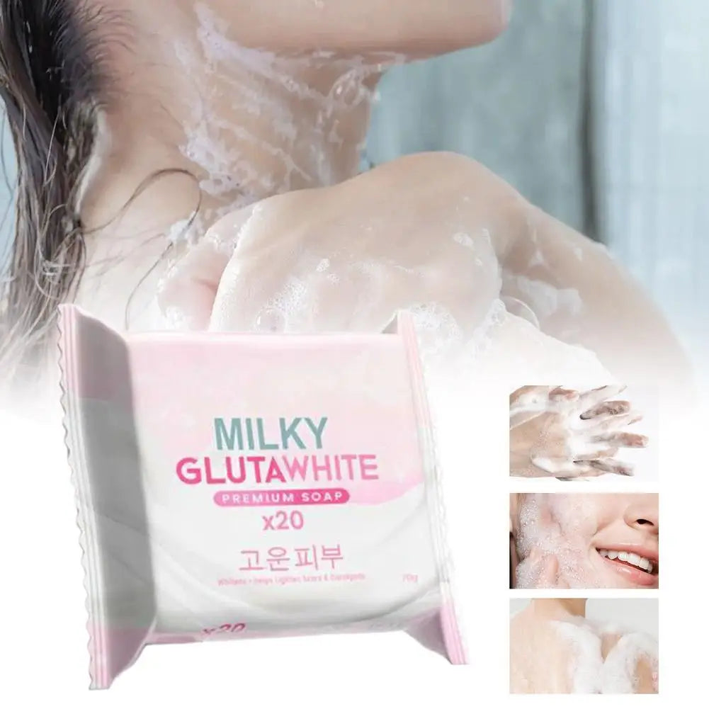1-10PCS Korean MILKY GLUTAWHITE Premium Soap 70g Deep Cleansing Nourishing Rich Foam Soap Efficient Body Face Cleansing Care