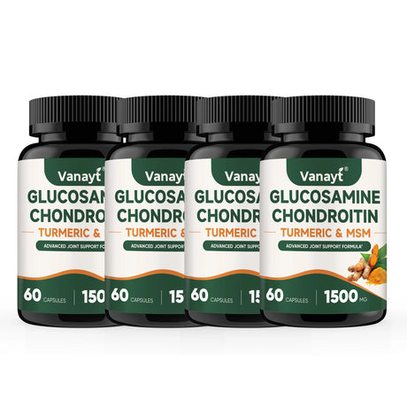 Glucosamine Chondroitin MSM Turmeric Capsules - 3x Strength, Supports Joint Health, Joint Mobility & Comfort for Men and Women