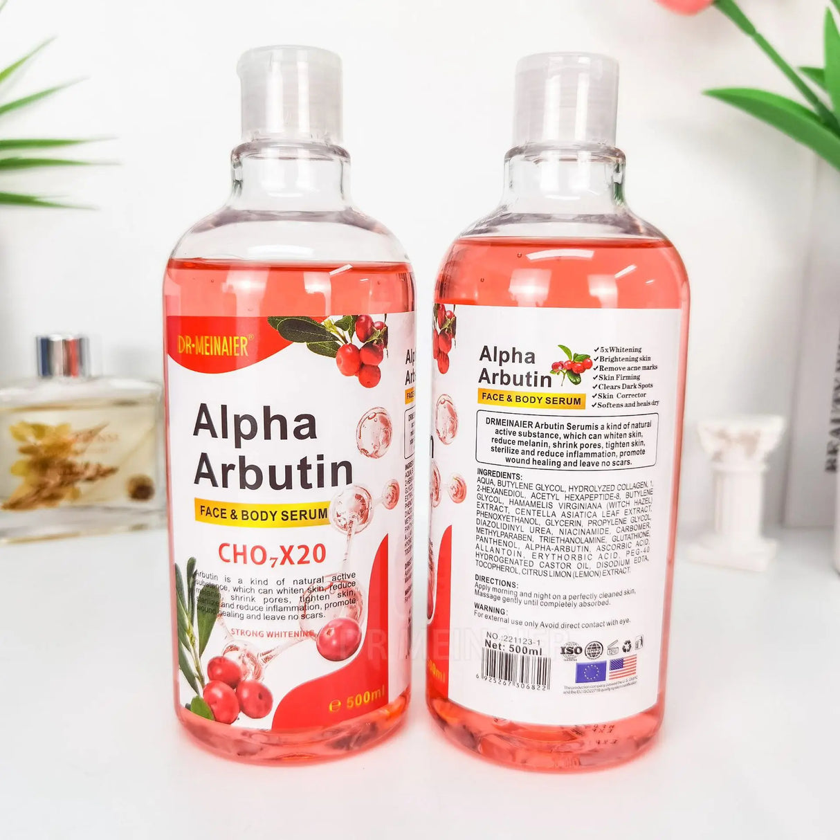 500ML Vitamin C AHA HYALURONIC& NICOTINAMIDE Face Serum Moisturizing Lightening Body Cream