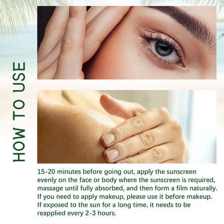 Aloe Vera Protective Cream Hydrating Refreshing UV SPF 50+ Isolation Sunscreen Moisturizing Facial Body for Daily Sun Protection