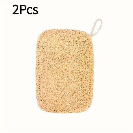 6pcs Natural Loofah Exfoliating Sponges - Gentle Body Scrubber for Shower & Bath, Bamboo Fiber Cleaning Pads