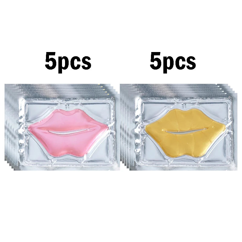 5/10/20/30pcs Pink Gold Crystal Collagen Lip Mask Plump Lips Moisturizing Nourishing Lip Patches Lips Plumper Skin Care Products