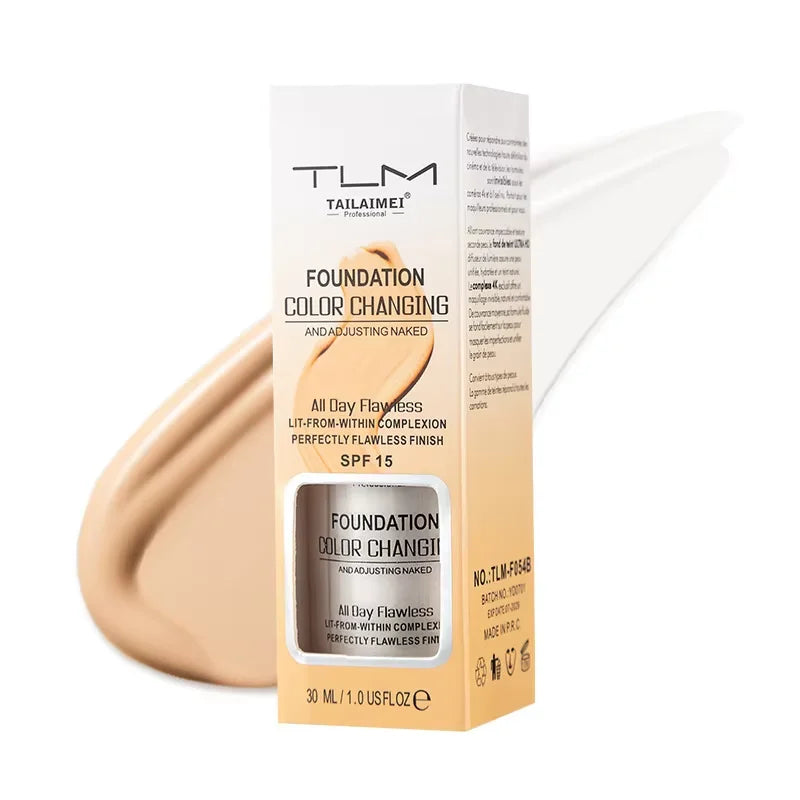 Warm Change liquid foundation sunscreen lasting oil control easy to apply makeup waterproof portable