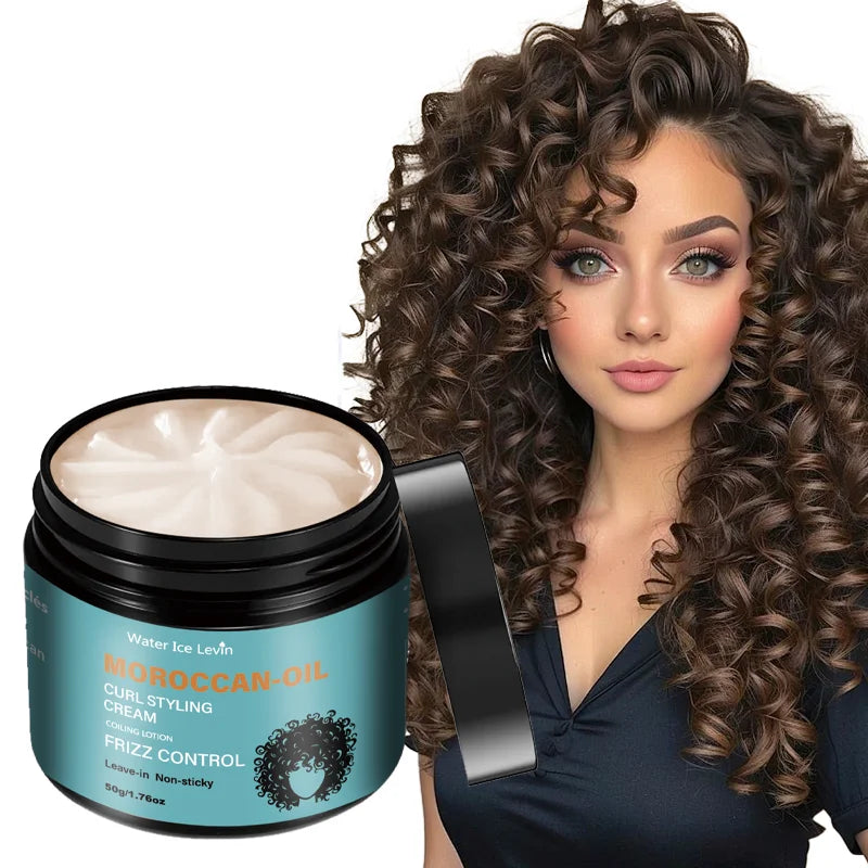 Non Sticky Leave In Curl Lotion Moroccan Oil Formula Shine Boost Maintain Bounce Nourish Dry Hair Tips Daily Curly Hair Care 50g