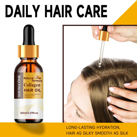 Collagen Hair Treatment Deep Repair Conditioning Argan Oil Hair Mask Essence for Dry Damaged Hair All Hair Type Hair Care Kit