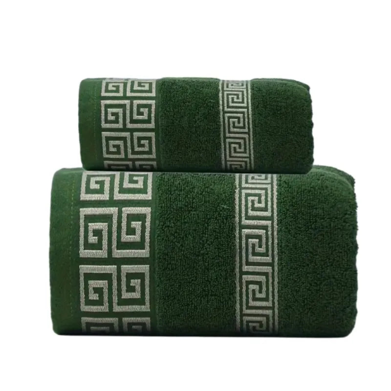 2pcs Set Black Bathroom Towel Sets 100% Cotton Embroidered Bathroom Towel Christmas Gift Sport Towel Sets Home Hotel Use 수건 세트