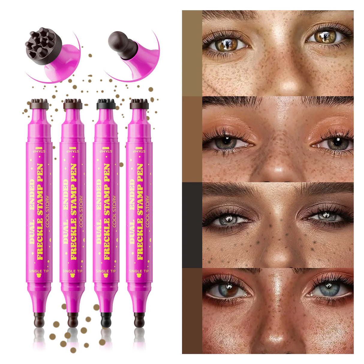 Double Eyeliner Freckles Pen All-in-One Natural Waterproof Lasting Seal Spot Pen Natural Simulation