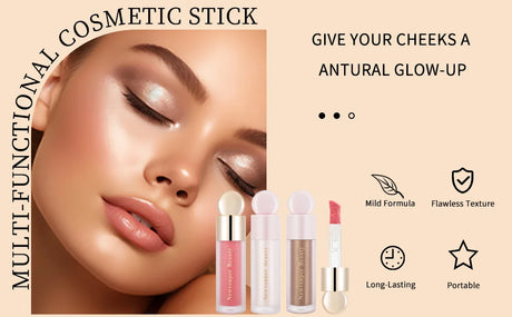 Liquid Highlighter + Liquid Blush + Liquid Contour for Face & Body, High Glossy Finish, Natural Glow Liquid Luminizer Makeup