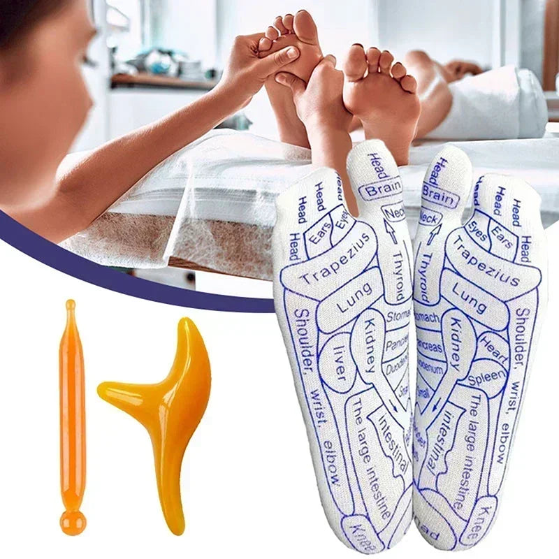 Physiotherapy Foot Care Massage Relieve Tired Feet Sock Acupressure Foot Massager Reflexology Socks Foot Acupoint Massage Tool
