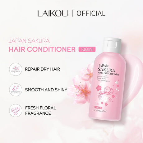 LAIKOU Japan Sakura Shampoo or Hair Conditioner Complex Oil Hair Care Repair Damaged Hair Repair Serum Oil Anti Hairs Loss
