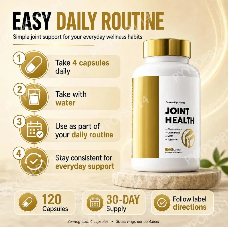 Active Movement Formula with Glucosamine Chondroitin MSM Daily Wellness Joint Support 120 Capsules