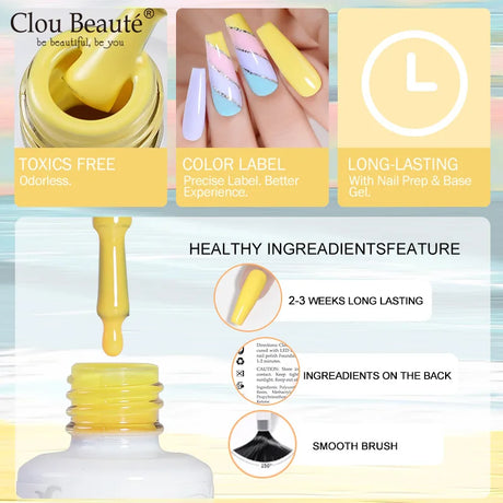 Clou Beaute Grey Color Nail Gel Polish Full Coverage Nail Polish Dark Red Gel Lacquer Varnish Vernis Semi Permanent Nail Art