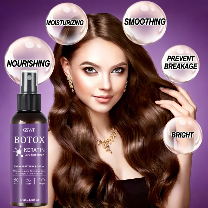 GSWP Botox Keratin Treatment Hair Spray, moisturizes and strengthens hair, reduces tangles, split ends, no need towash.100/200ml