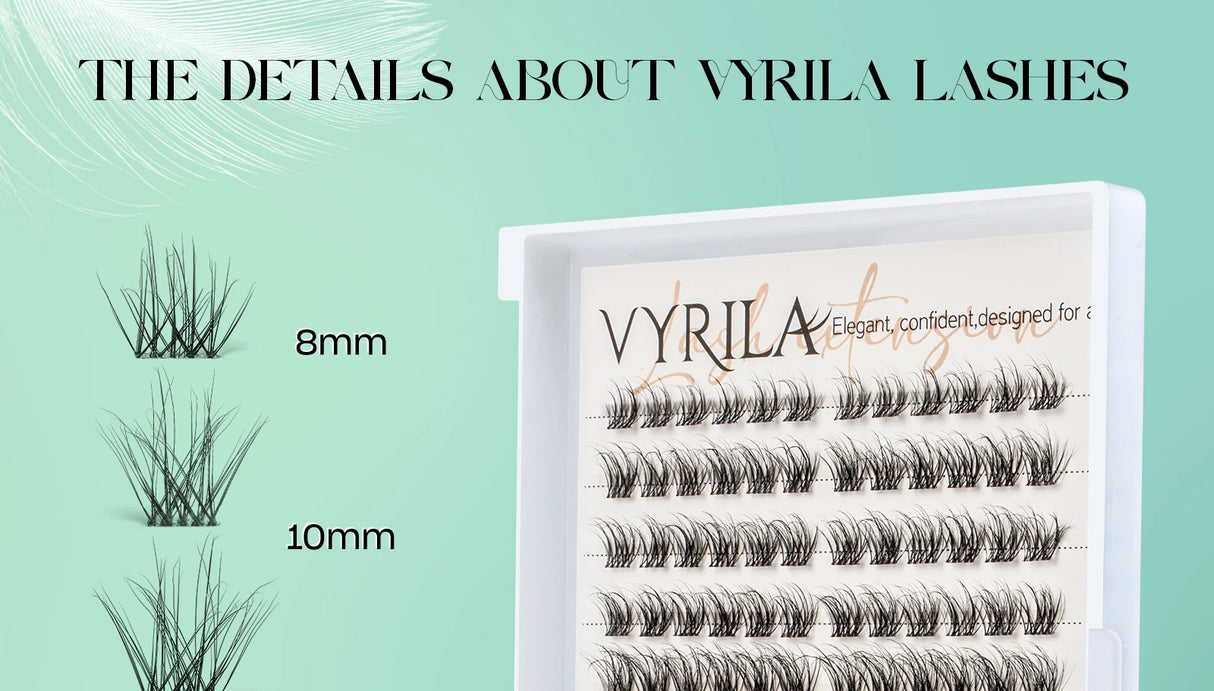 Individual Lashes Cluster C Curl Mix Lash Clusters 3D Wispy DIY Eyelash Extension 0.1mm Super Thin Band Resuable Natural Lashes