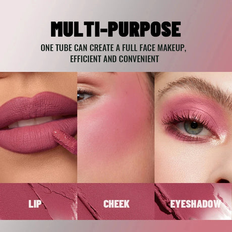 1pc Matte Velvet Lip Gloss, Highly Saturated Liquid Lip Mud, Non-Stick Long Lasting, All Skin Tones Compatible, 5 Shades Mixed P
