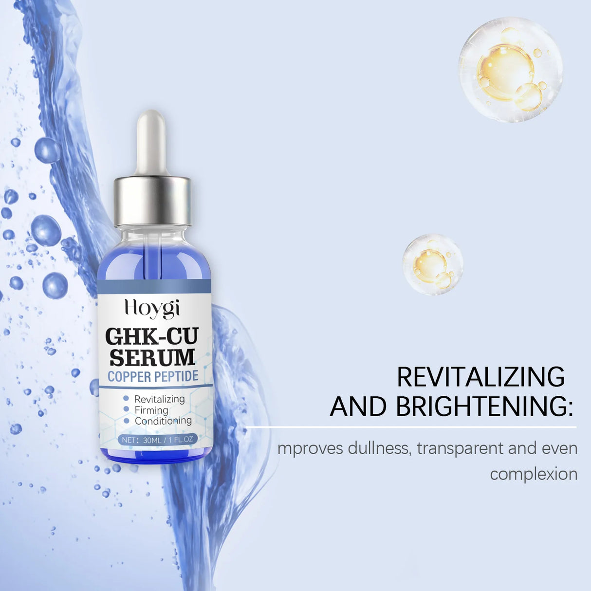 30ml Copper Peptide Serum GHK-Cu Face Firming Lifting Fade Fine Lines Shrink Pores Barrier Repair Hyaluronic Acid Moisturizer