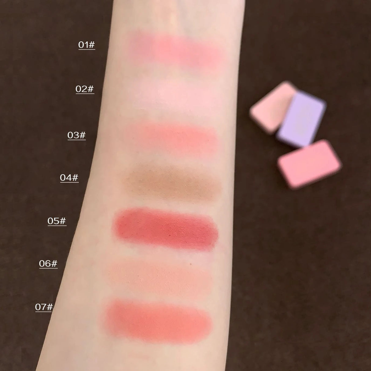 Monochrome Matte Blusher Palette Soft Silky Cheek Natural Facial Blush Rouge Plate Lasting Nude Low Saturation Powder Blush Disk