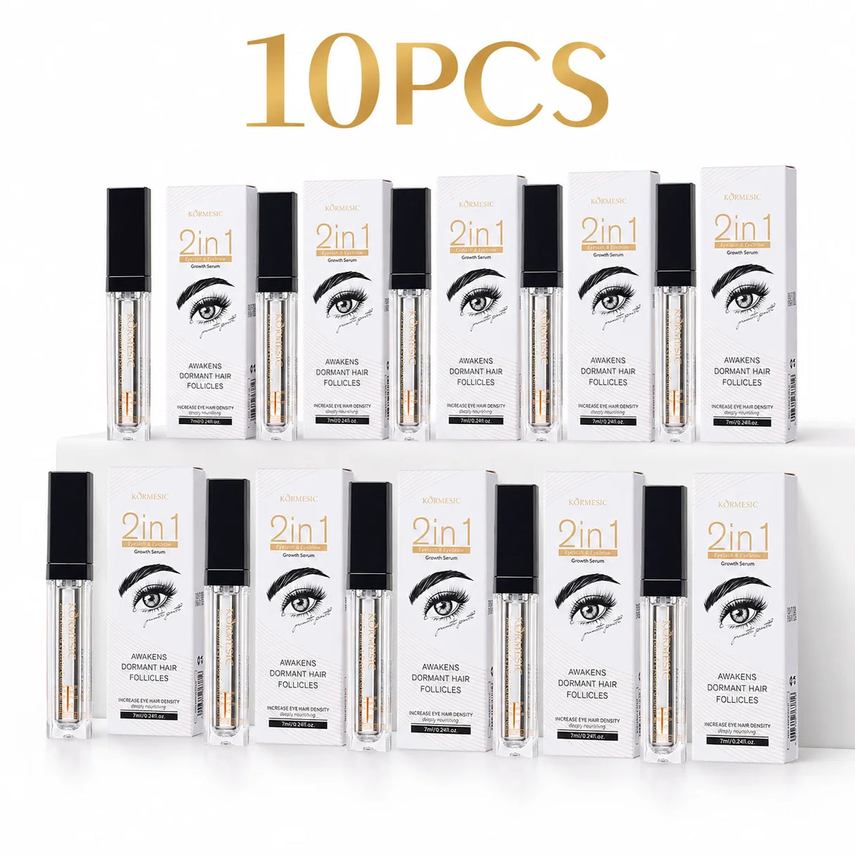 2 In 1 Eyelash Eyebrow Growth Serum Fast Lash & Brow Enhancer Fuller Looking Brows Longer Lashes Daily Care Formula Lash Booster