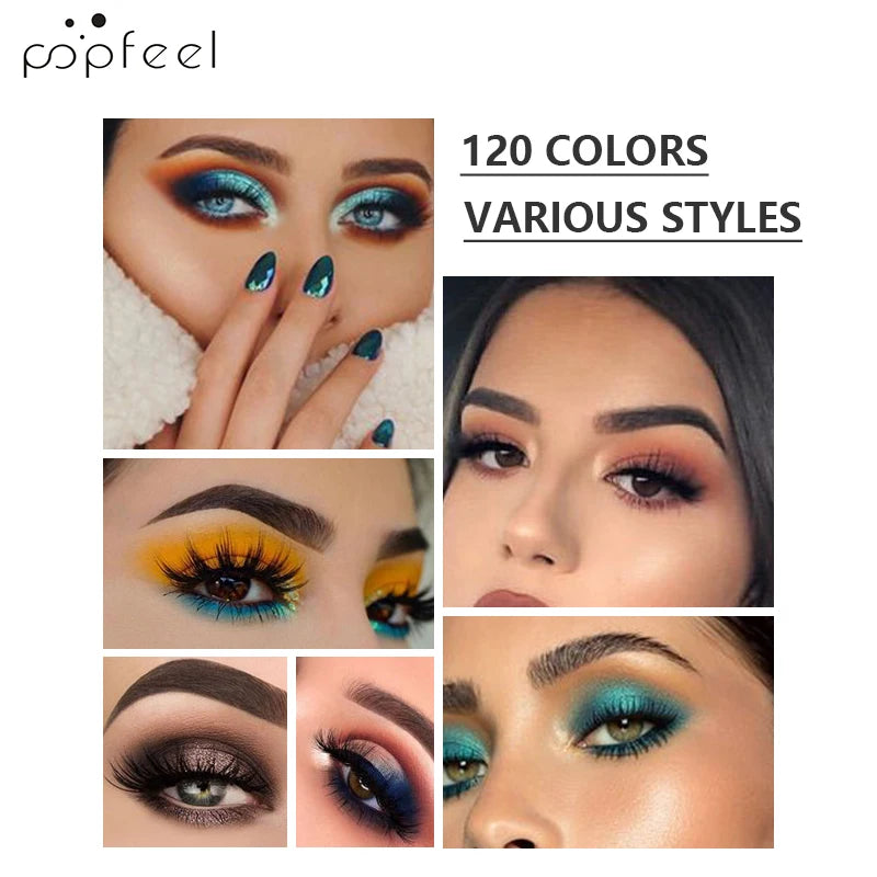 POPFEEL 120-Color 3-in-1 Eyeshadow Palette - Professional Multi-Color Eyeshadow Collection with Matte and Shimmer Shades.