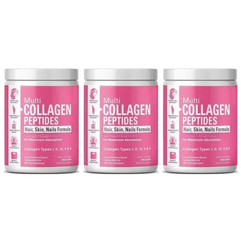 Multi Collagen Peptides Powder – Types I, II, III, V, X, Hydrolyzed Collagen for Women 99% Absorption Skin Hair Nails Joints