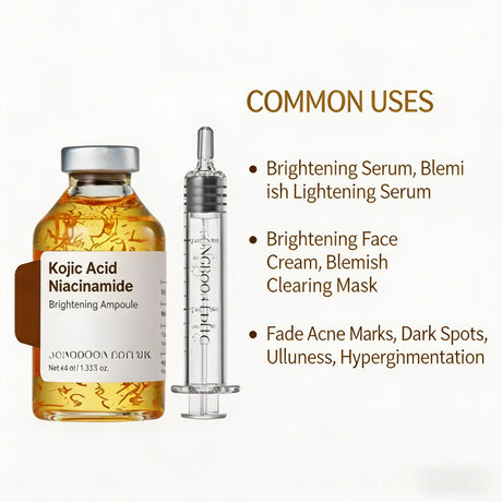 2026 Kojic Acid Niacinamide Brightening Ampoule Lighten Spots Fade Fine Lines Increasing Elasticity Smooth Soften Skin Care 1PCS