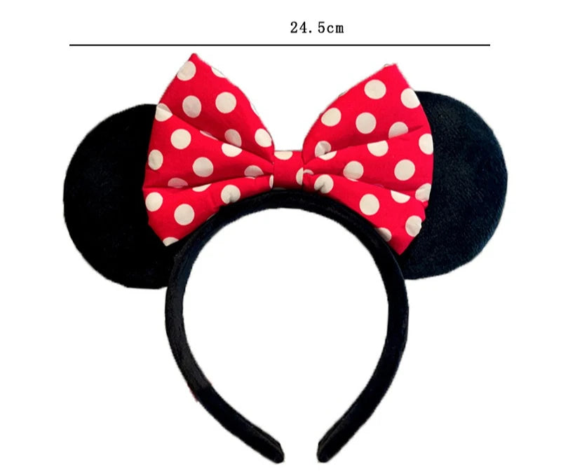 Mouse Ears Headband Girls Polka Dot Bow Sparkling Cartoon Hairdband Holiday Party Travel Hair Accessories Festival Party