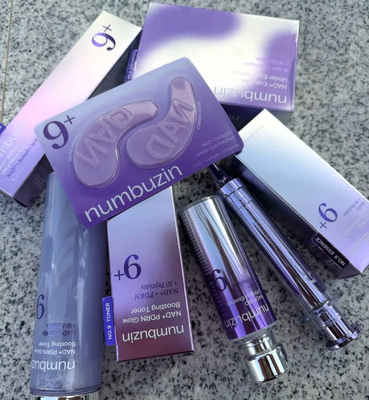 Original Numbuzin No9+ Face Care Collection NAD+ PDRN Glow Boost Toner 5+Glutathione Vitamin Concentrated Essence 3+Bifida Serum