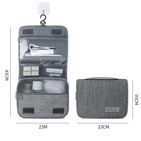 Waterproof Oxford Hanging Travel Toiletry Bag, Portable Cosmetic Makeup Organizer for Men Women