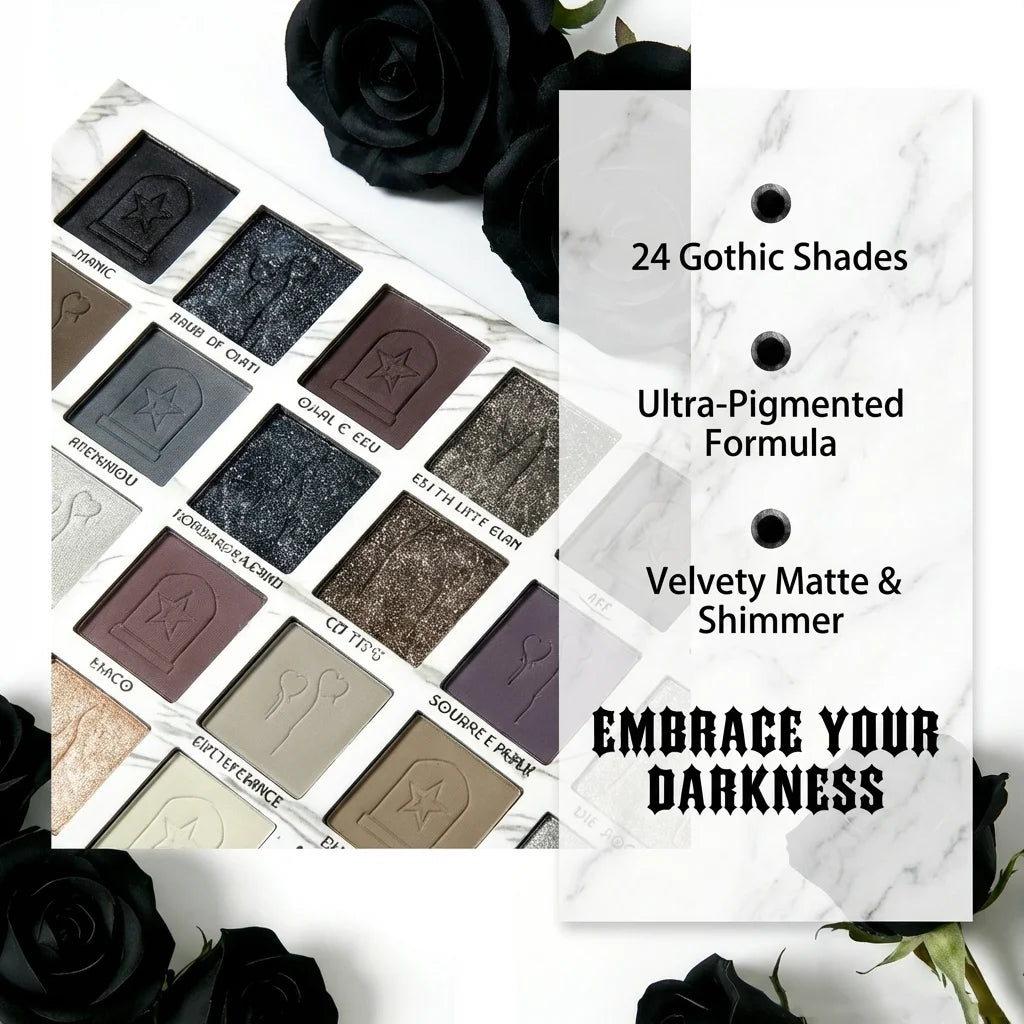 24-Color Halloween Eyeshadow & Makeup Brushes & Mascara Eye Makeup Set, Earth-Tone Smoky Matte and Shimmer for a Natural Look