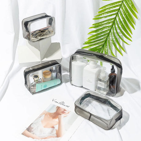 Clear Cosmetic Bag, Transparent Makeup Organizer Pouch for Toiletries, Portable Travel & Gift Storage 