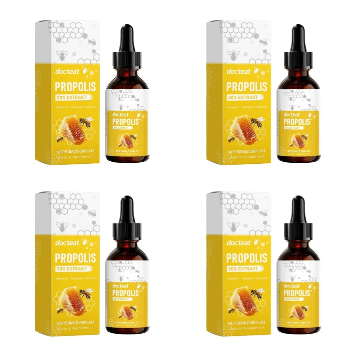 Propolis Extract Liquid with Vitamin A C &E Antioxidant Daily Wellness Support Dietary Supplement for Adult Natural Formula 50ml